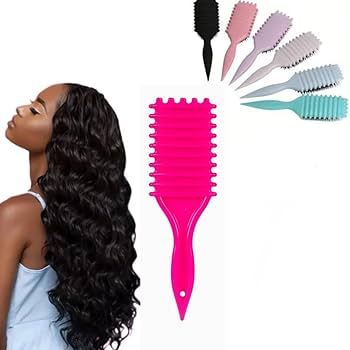 1 Escova De Ondulação De Cerdas De Javali-Com Pontas Para Reduzir Puxar E Separar Cachos Perfeitos em Oferta na Shopee