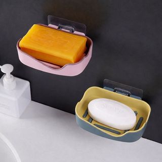 Saboneteira De Parede Com Drenagem Sem Furo Suporte Para Sabonete Banheiro Cozinha Organizador