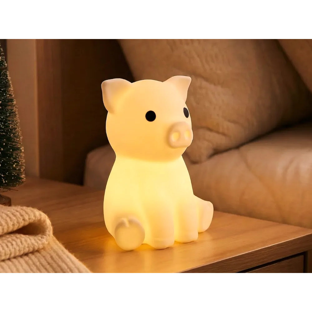 MINI Luminária Infantil Porquinho Vela LED/decoração quarto de criança/luminária fofa/decoração quarto de bebê