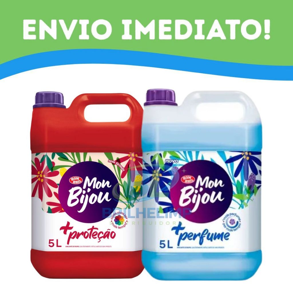 Amaciante Mon Bijou 5L Mais Perfume Azul/ Vermelho em Oferta na Shopee
