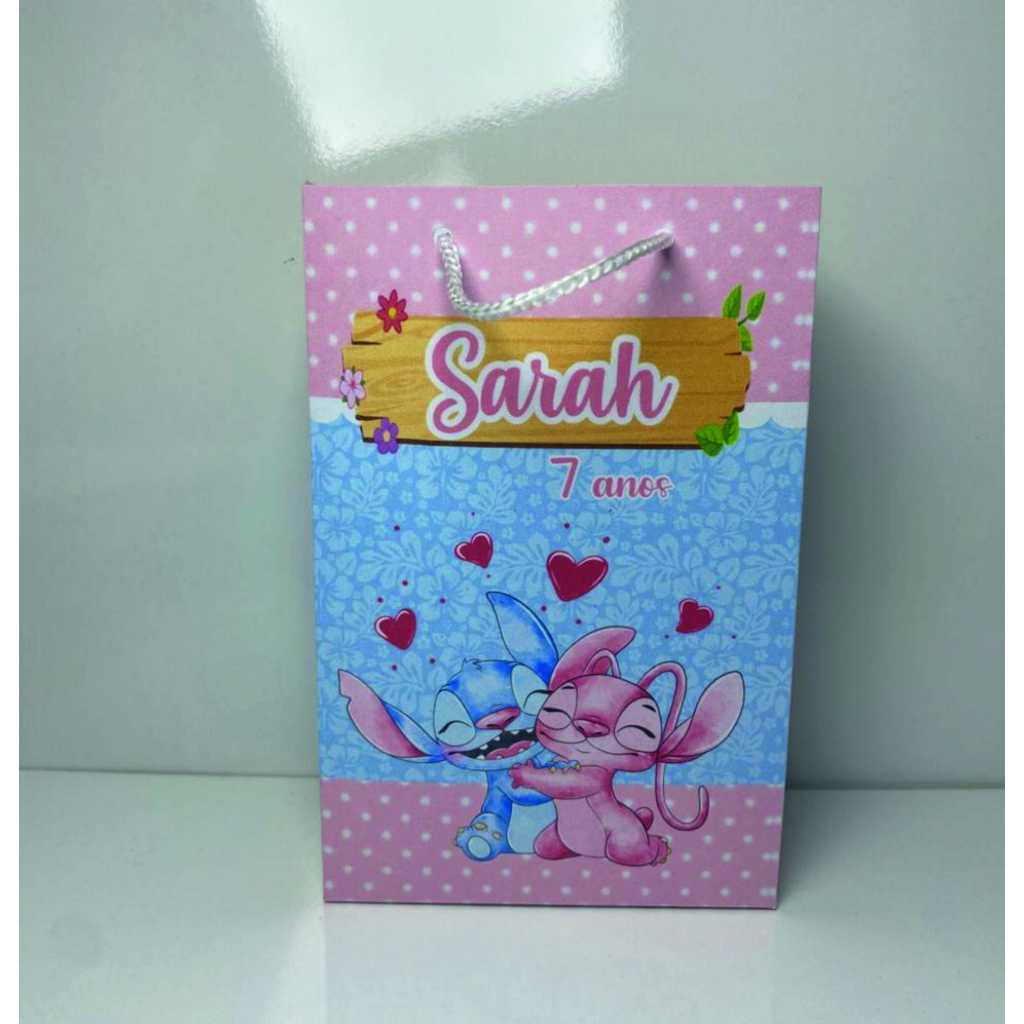 Sacolinha personalizada Stitch angel PEGUE E MONTE | Personalizados lembrancinhas mimos