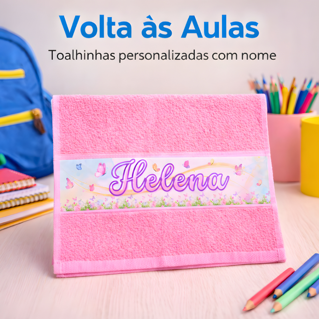 Toalhinha de Mão Infantil Personalizada para Escola Creche Paninho de Boca Bebê com Nome