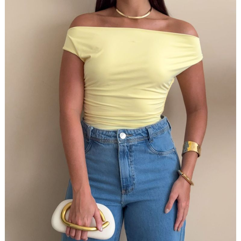 Blusa Feminina Elegante Suplex Premium Casual Trabalho Social Ombro a Ombro Ciganinha Verão em Oferta na Shopee