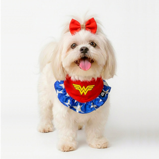 Bandana Pet Fantasia Carnaval Super Herói/Super Heroína +  Laço para Cachorro e Gato | Mel & Bob em Oferta na Shopee