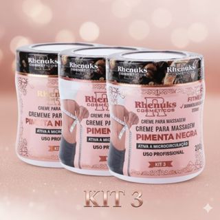 Kit 3 Gel Redutor de Medidas Pimenta Negra 200g – Seca Barriga, Queima Gordura, Anti Celulite em Oferta na Shopee