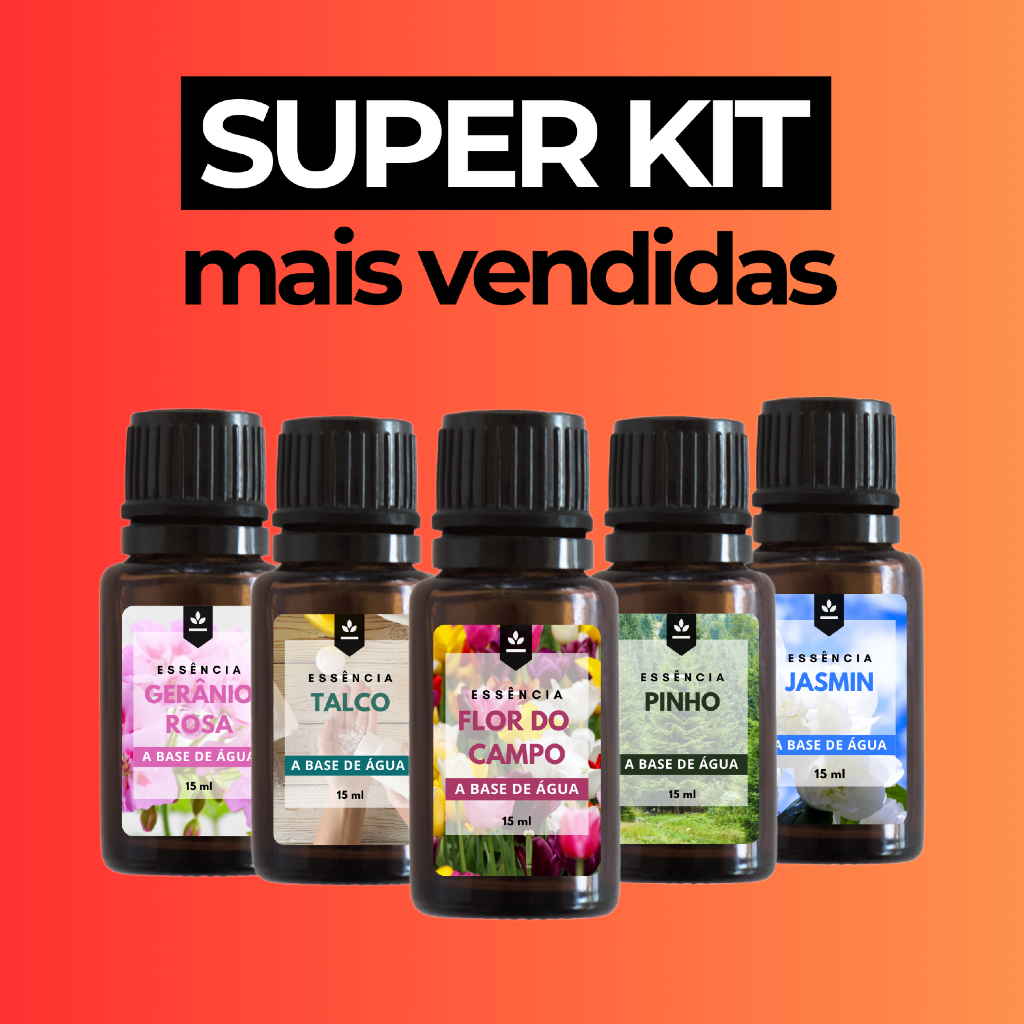 Kit 30, 20, 15, 10, 5 Essências 15ml – Para Difusor, Umidificador e Aromatizador | Base Água | Aromas Variados em Oferta na Shopee
