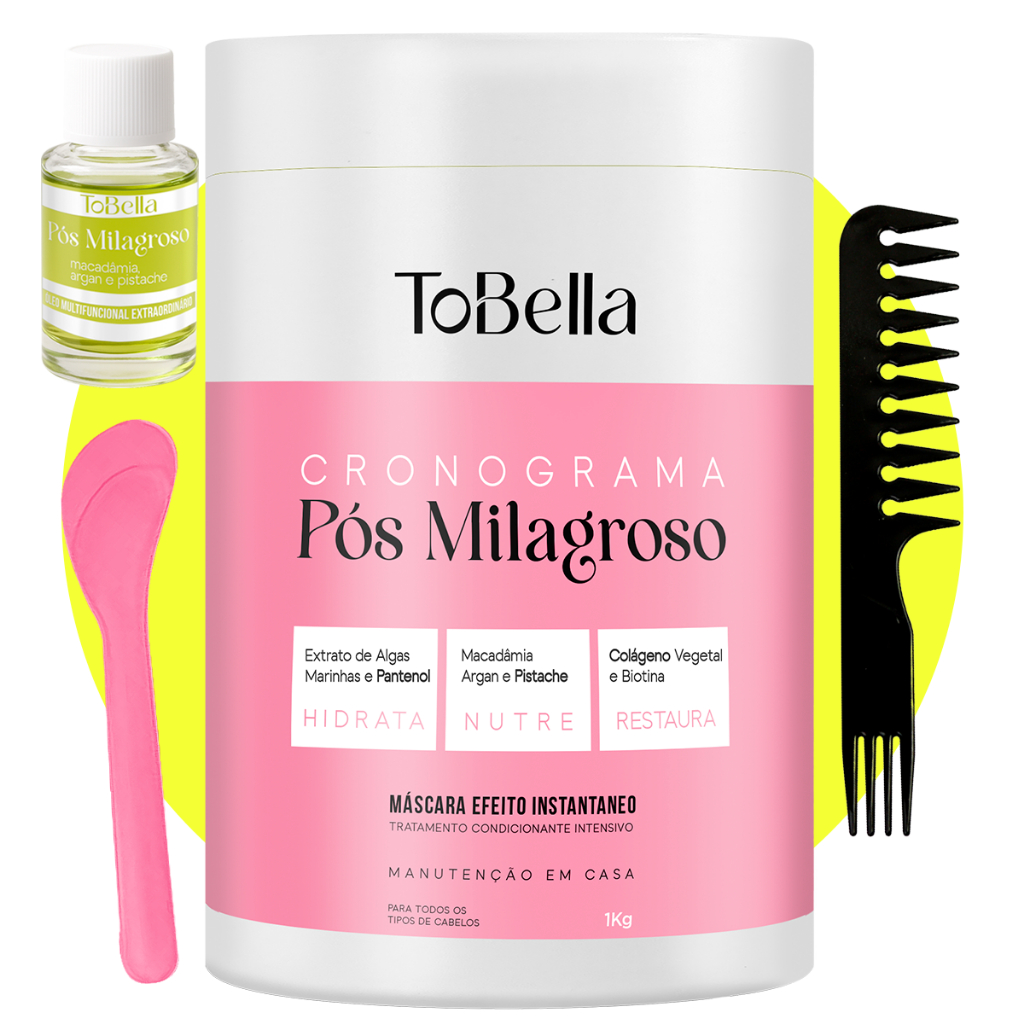 ToBella Máscara Cronograma Pós Milagroso 3 em 1 Hidratação Nutrição Restauração em Oferta na Shopee