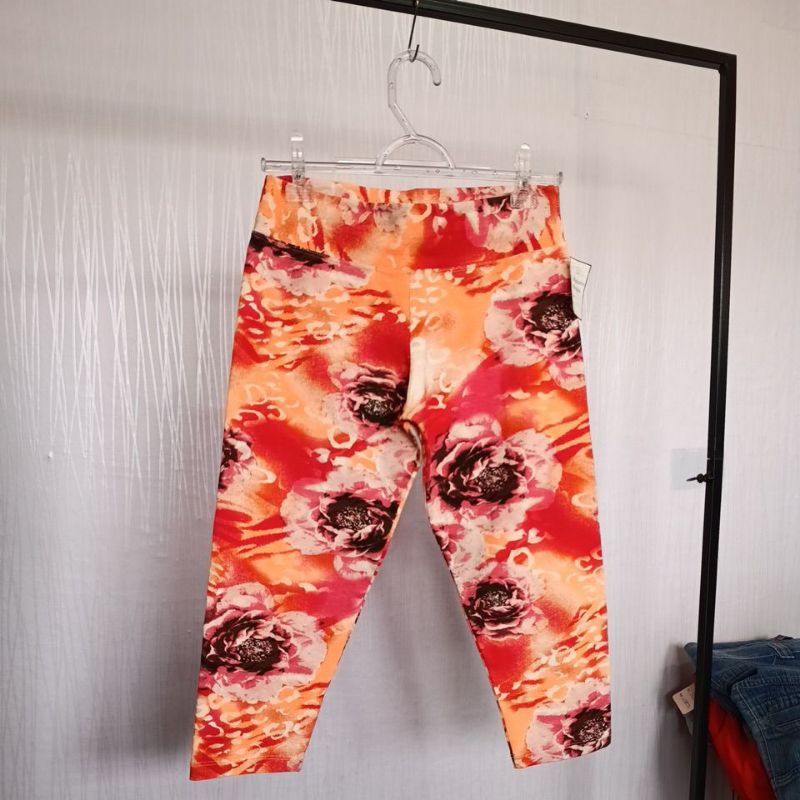 Calça Legging Corsário Feminina Estampada Floral Fitness Academia M
