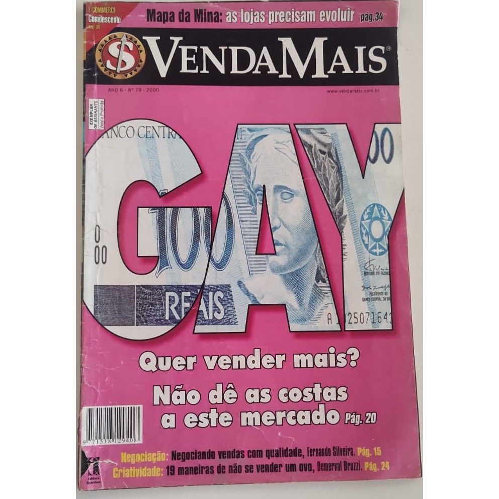 VENDA MAIS Nº 79 - 2000 Capa GAY (Não dê as costas e este mercado)