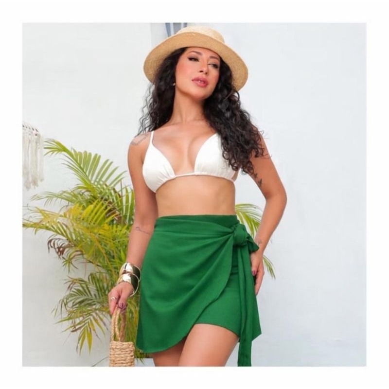 Saída de Praia Envelope Saia Curta Feminina Transpassada ENVIO IMEDIATO Matrix Store em Oferta na Shopee