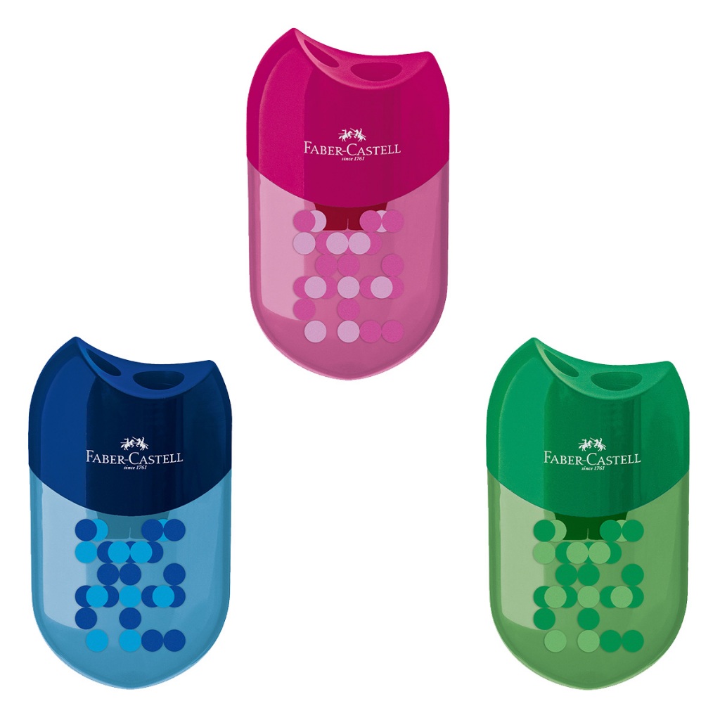 Apontador Duplo com Depósito Grande FABER-CASTELL Two Tone