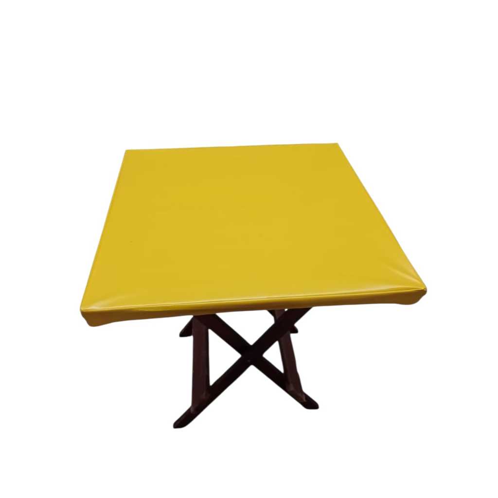 Capa de mesa de madeira impermeavel a prova dágua amarelo colorido liso 70x70
