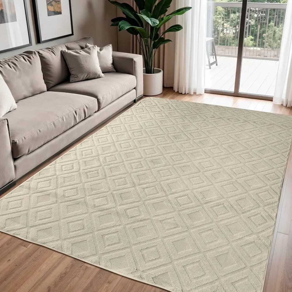 Tapete Sala Quarto escritorio 2X1,40 Toquio alto relevo leve e macio facil de lavar em Oferta na Shopee