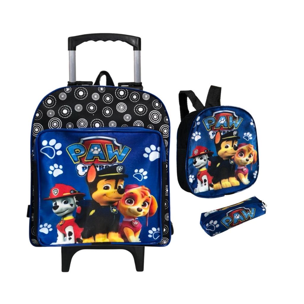 Kit Mochila  Infantil Escolar Creche Rodinha Lancheira + Estojo