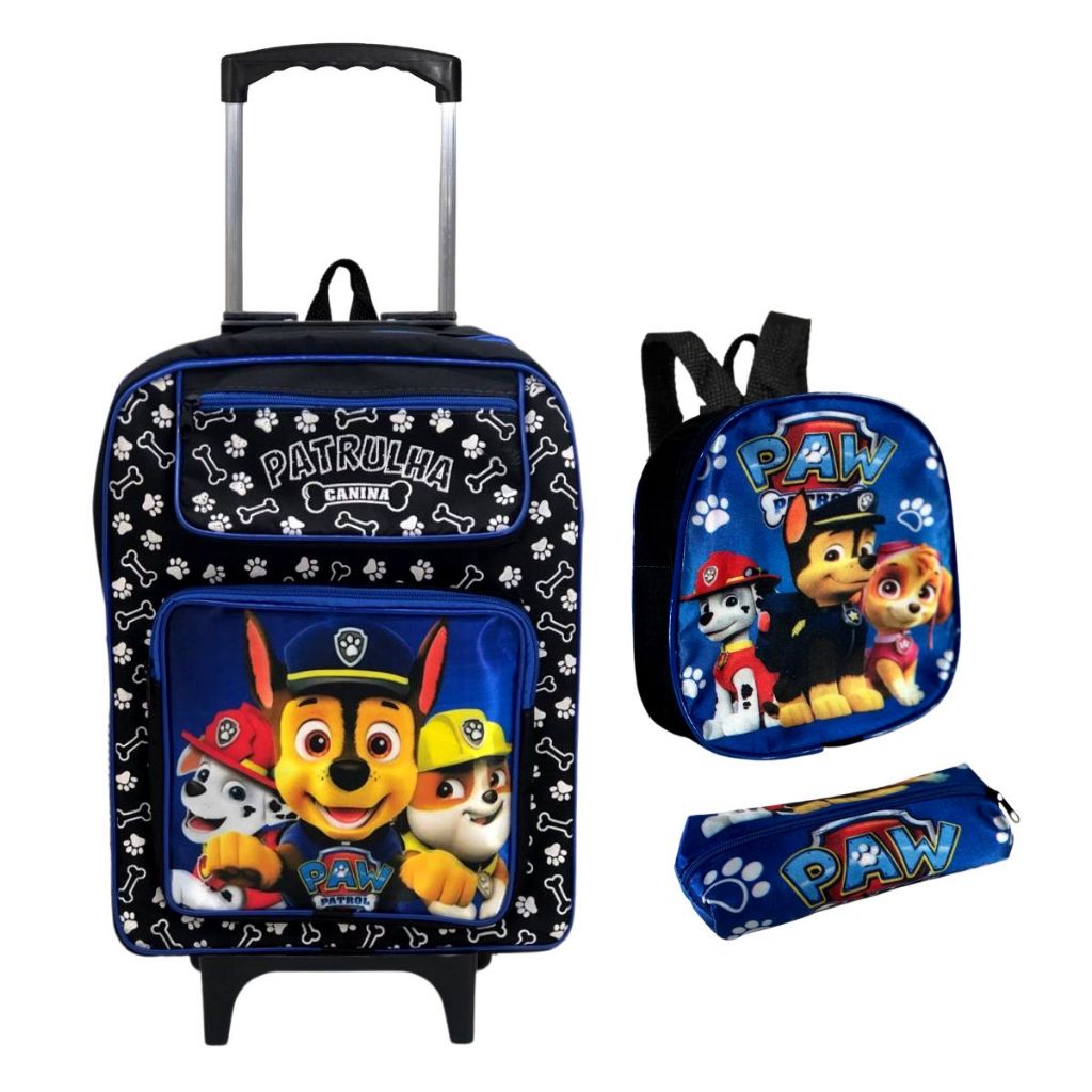 Kit Mochila Escolar Infantil Grande Rodinha Lancheira + Estojo em Oferta na Shopee