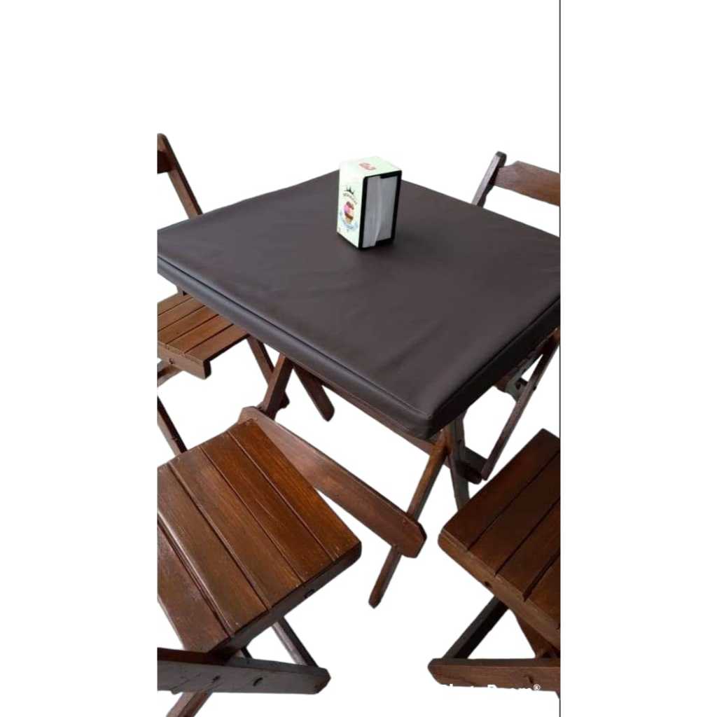 Capa para mesa de madeira marrom tamanho 70x70 impermeavel a prova dágua