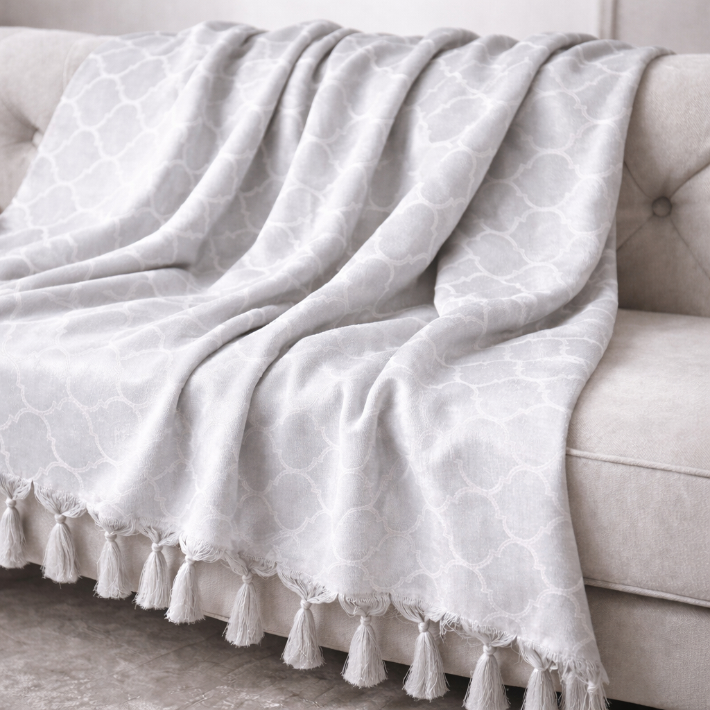 Manta Gigante Jacquard Premium 3,00x2,80 Xale Para Sofá em Oferta na Shopee