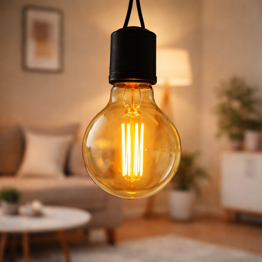 Kit 3 Lâmpadas Filamento Led G80 4W Retro Vintage Âmbar Decorativa