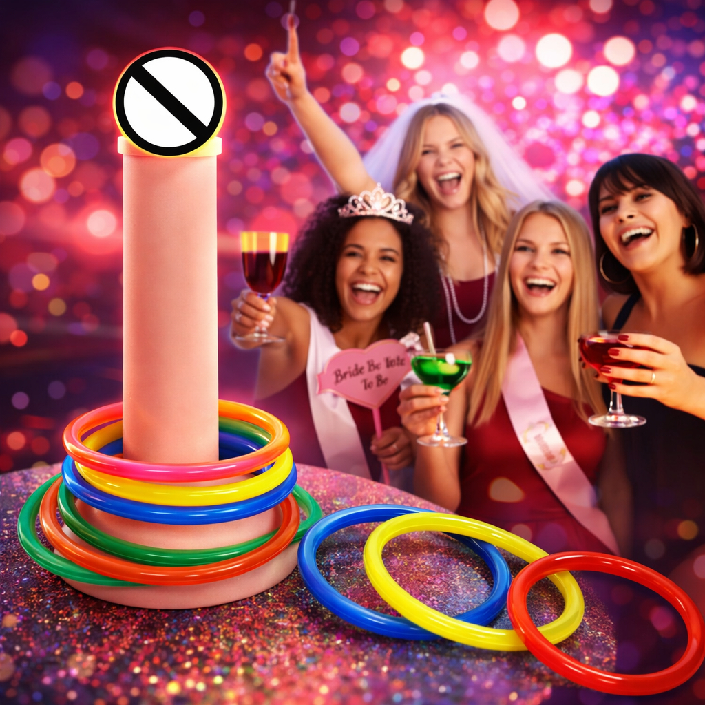 Kit Jogo Acessório Despedida De Solteiro Solteira Chá Lingerie Argolas Coloridas Bride Brincadeira
