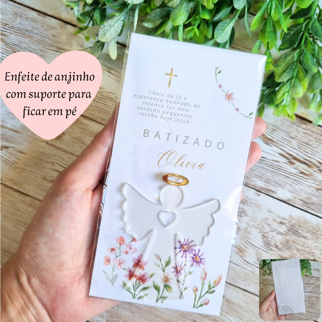 Lembrancinhas de anjinho de batizado, primeira comunhão, crisma, Enfeite de Anjinho com suporte de pezinho