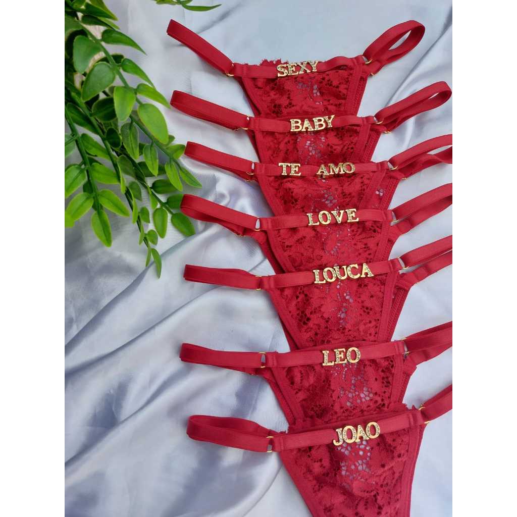Calcinha Personalizada com frase ou nome dourado luxo! A SUA DIVERSÃO COMEÇA AQUI. em Oferta na Shopee