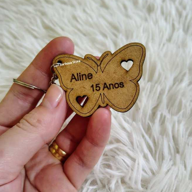 Chaveiros Borboleta Personalizado com nome MDF lembrancinha aniversário festa