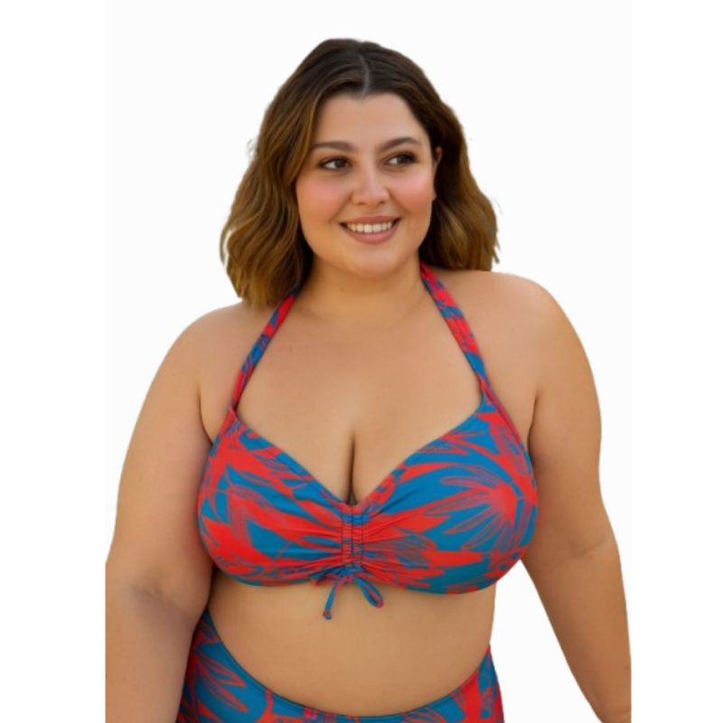 BIQUÍNI PLUS SIZE AVULSO Praia, sustentação, franzindo com regulagem  3 formas de amarração, bojo removível,Top