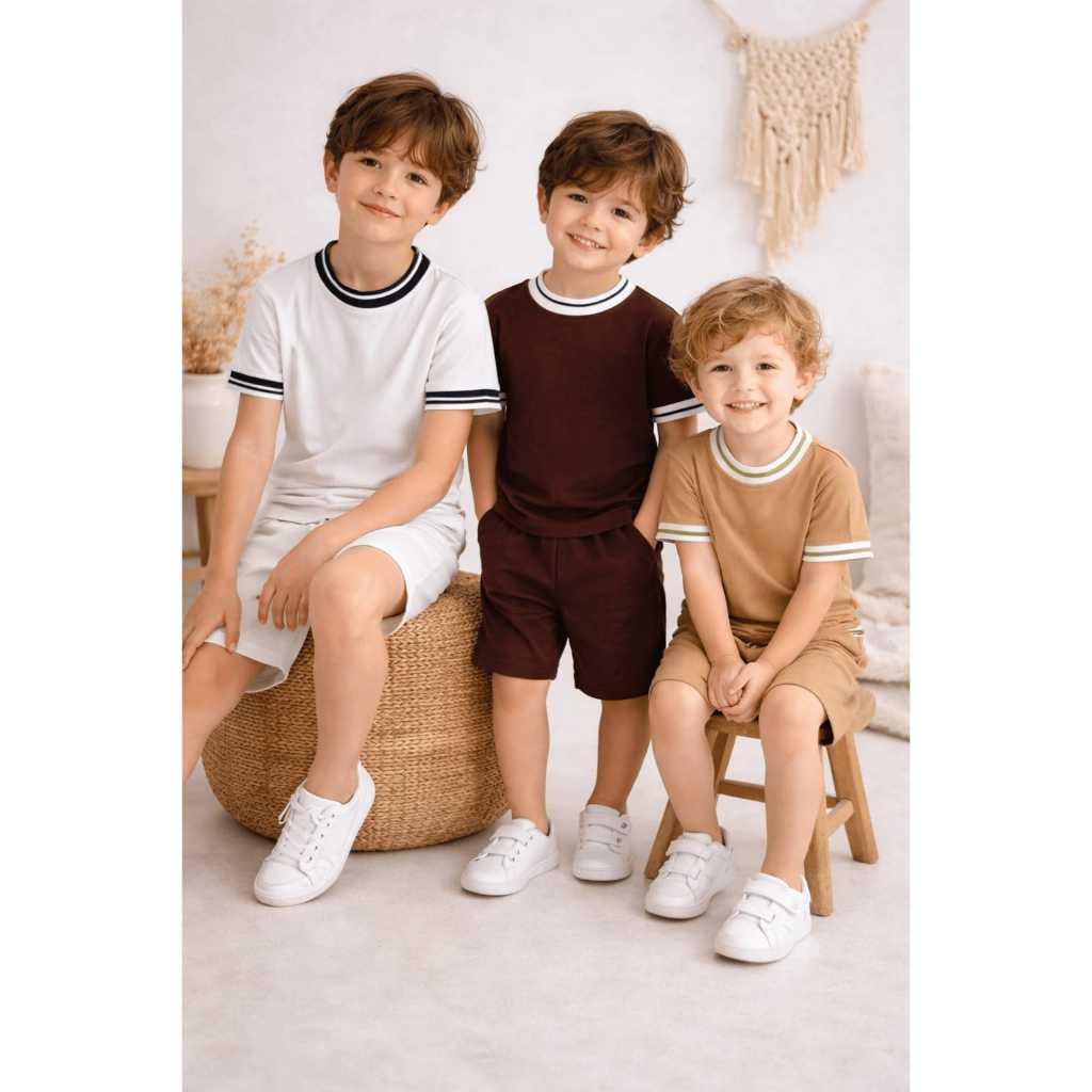 Roupas Infantis Roupa De Verão Infantil Menino Camiseta + Bermuda  2Pcs/Conjuntos  Esportiva