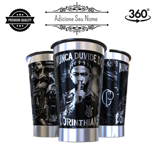 Copo Térmico Corinthians Duvide a laser 360 Graus 473ML Mantém Quente ou Gelado Premium + Nome em Oferta na Shopee