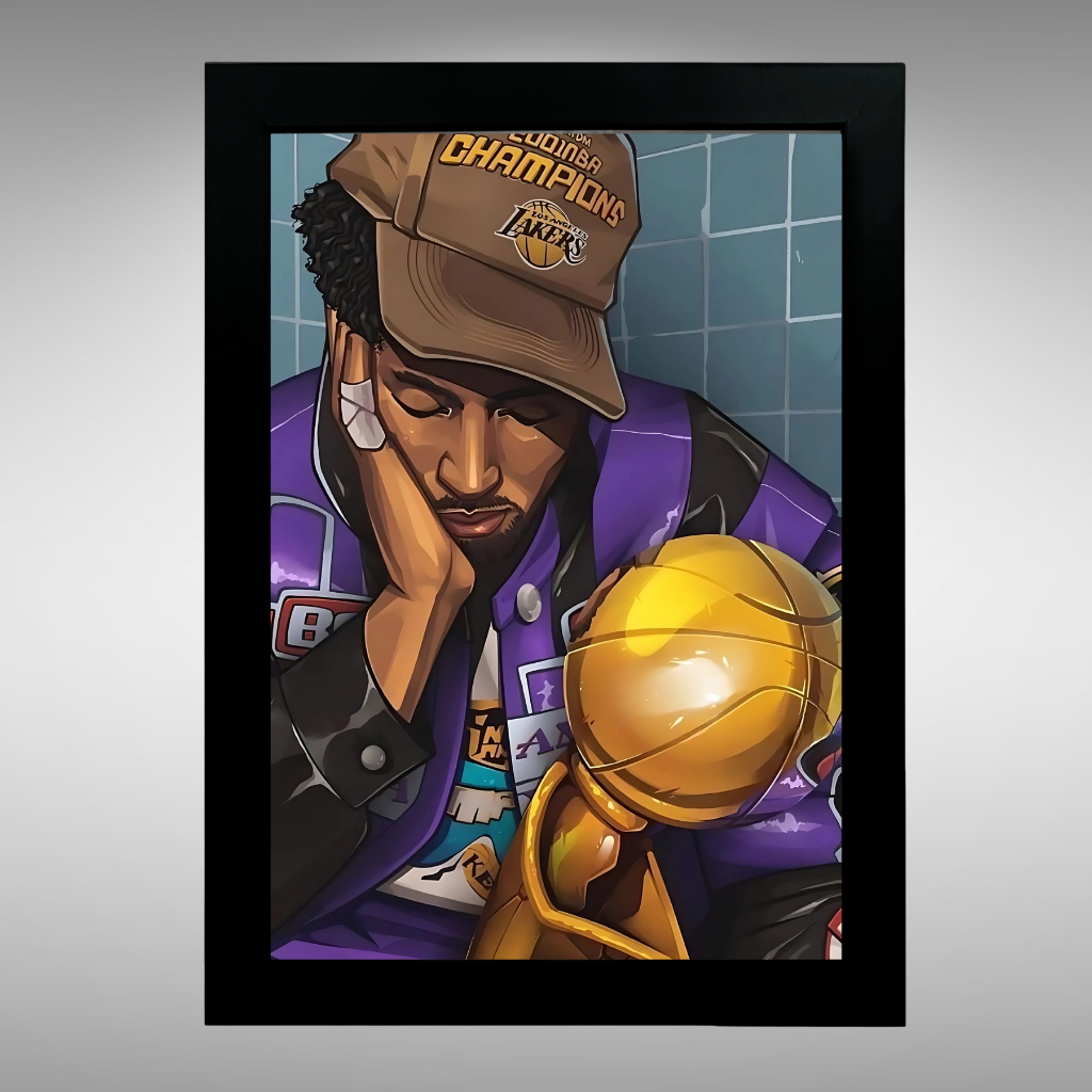 Quadro Kobe Bryant Basquete Basket Ja Morant Lakers Curry Lebron James NBA Jogo Motivação Decorativo