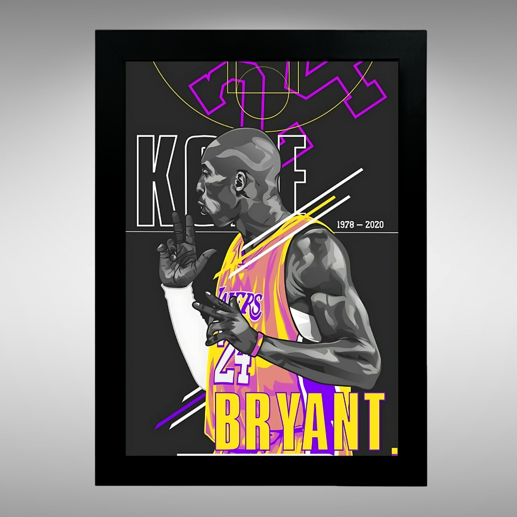Quadro Kobe Bryant Basquete Basket Michael Curry Lebron James Lakers Celtics Bulls Nuggets NBA Foto