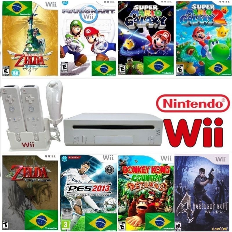 Nintendo Wii Lotado de Jogos! Nintendo Wii Console Original Nintendo - Wii Desbloqueado