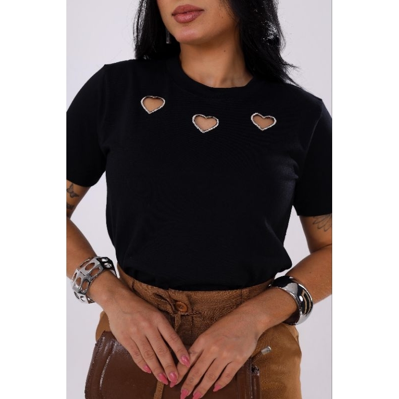 T-shirts malha Peruana bordado