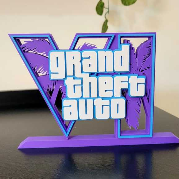 Placa Decorativa - Letreiro para Quarto Gamer - Grand Theft Auto - GTA 6