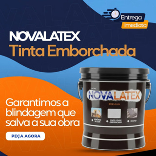 Tinta Emborrachada Líquida NOVALATEX Impermeabilizante Hidro-Repelente - 18KG Lavável Antimofo em Oferta na Shopee