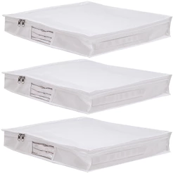 Kit 3 Saco Organizador Capa Protetora Multiuso Rouparia Roupas Cobertor Toalhas Cama Mesa Banho