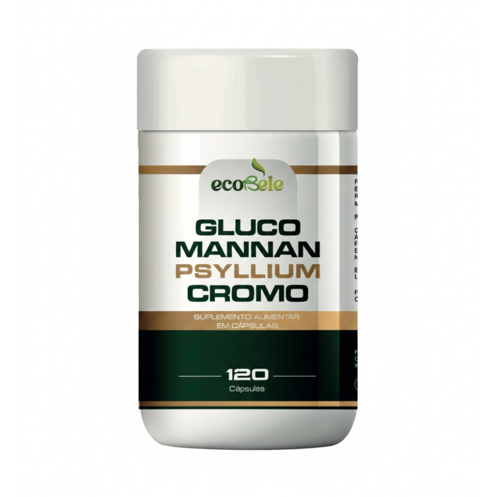 Glucomannan + Psyllium + Picolinato de Cromo - ecobele 120 caps