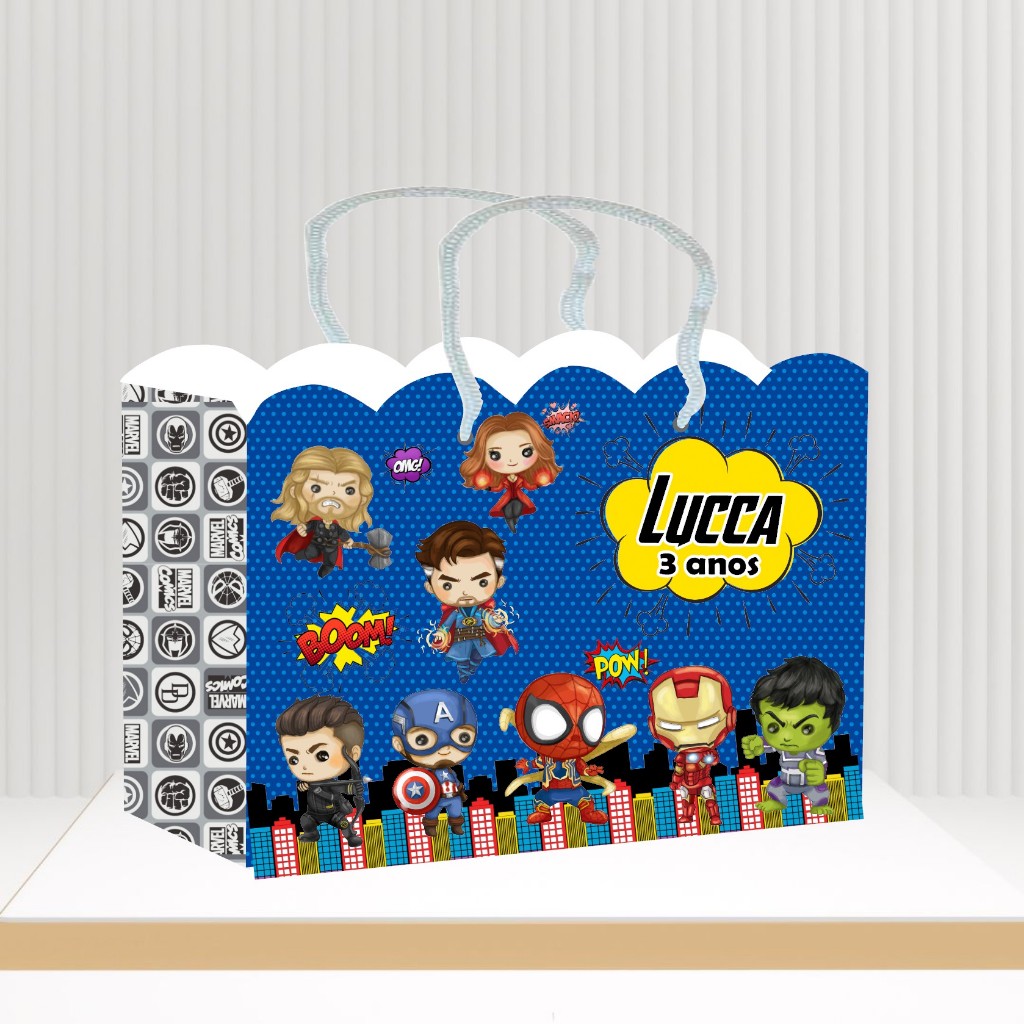 Sacolinha Personalizada Vingadores Baby Heróis lembrancinha aniversário guloseimas
