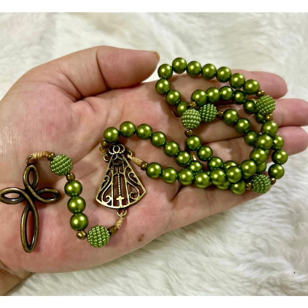 Terço Nossa Senhora Aparecida Personalizado Com Nome Casamento Luxo Oração Diária Presente