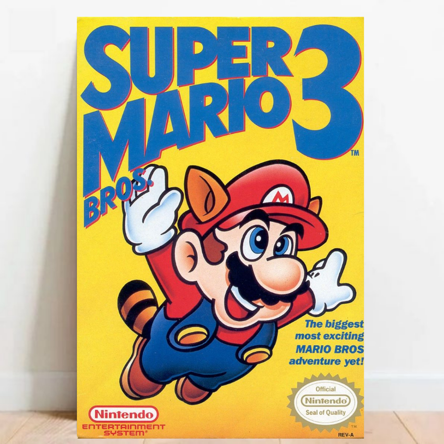 Quadro Gamer Placa decorativa Super Mario World video games sem moldura a2 011