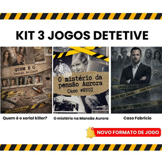 KIT 3 JOGOS DETETIVE - Investigação Criminal Resolva Casos Criminais em Oferta na Shopee