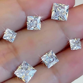 💎 Kit Trio Brincos Quadrados Zircônia Aço Inoxidável 3 Pares Tamanhos Diferentes Feminino Luxo em Oferta na Shopee