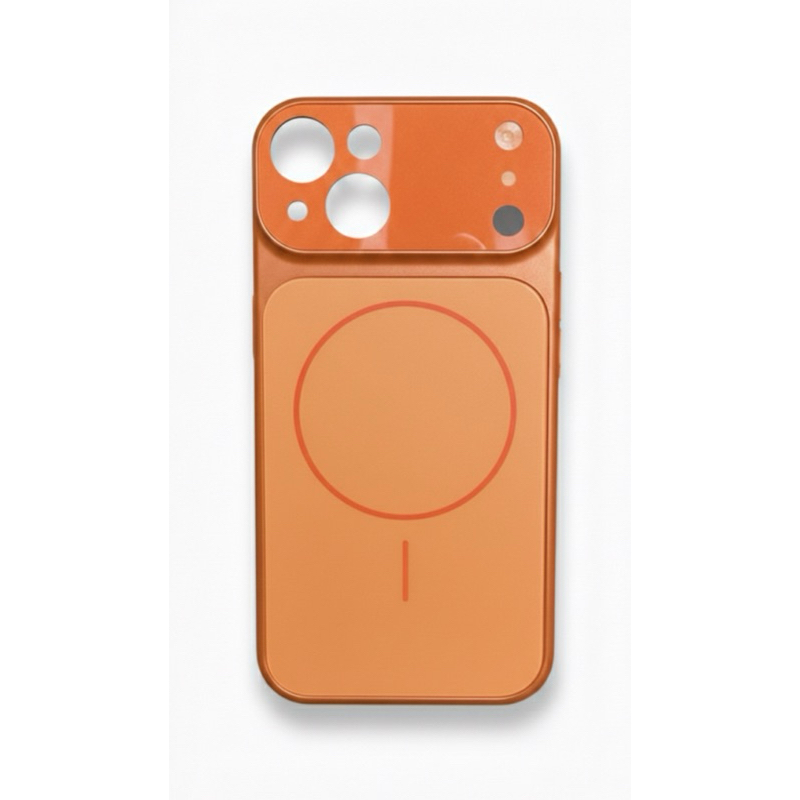 Capa Exclusiva Iphone 13 Estilo Iphone 17 Acrílico Premium Laranja Laranja Cósmico