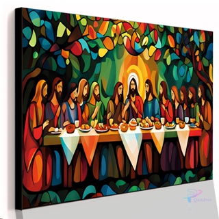 Quadro Decorativo Santa Ceia Colorida Aquarela Casa Sala Quarto Parede Decoração em Oferta na Shopee