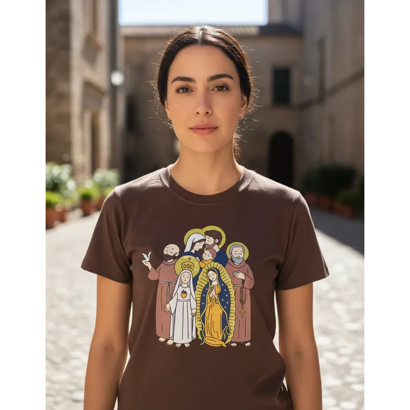 T-shirt Baby Look Feminina Nossa Senhora Heroínas São Francisco São Bento Nossa Senhora de Fátima