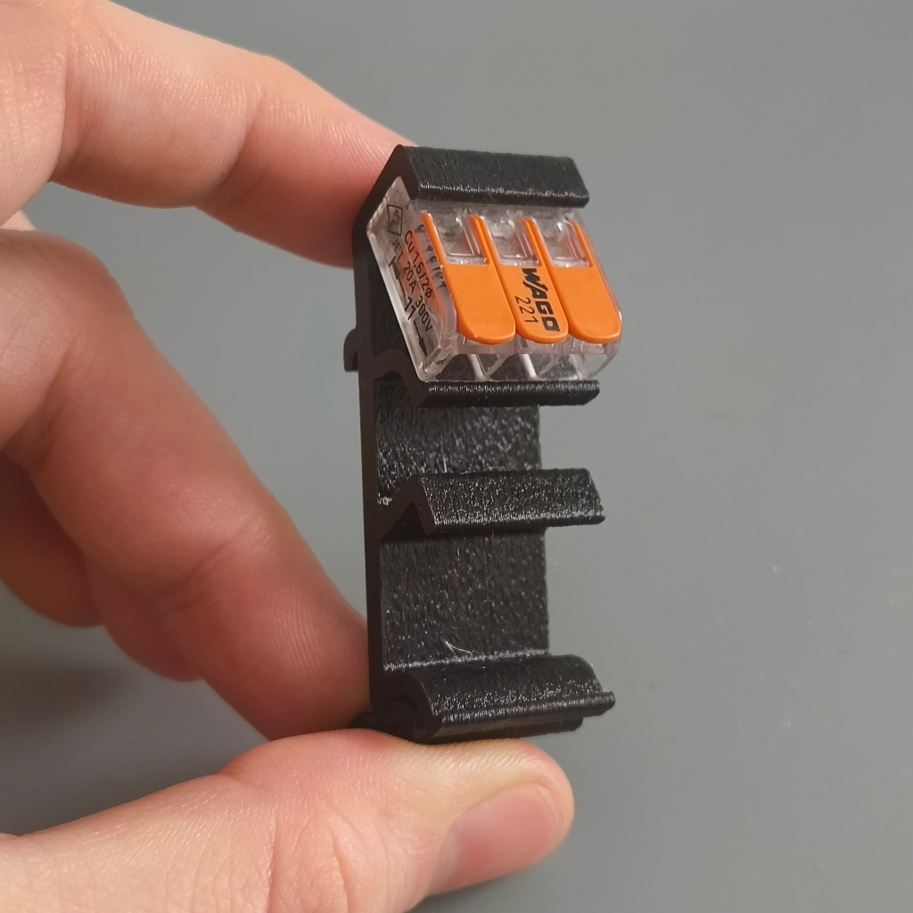 Suporte Caixa Quadro DIN para Conector Eletrico WAGO 221 - Duplo