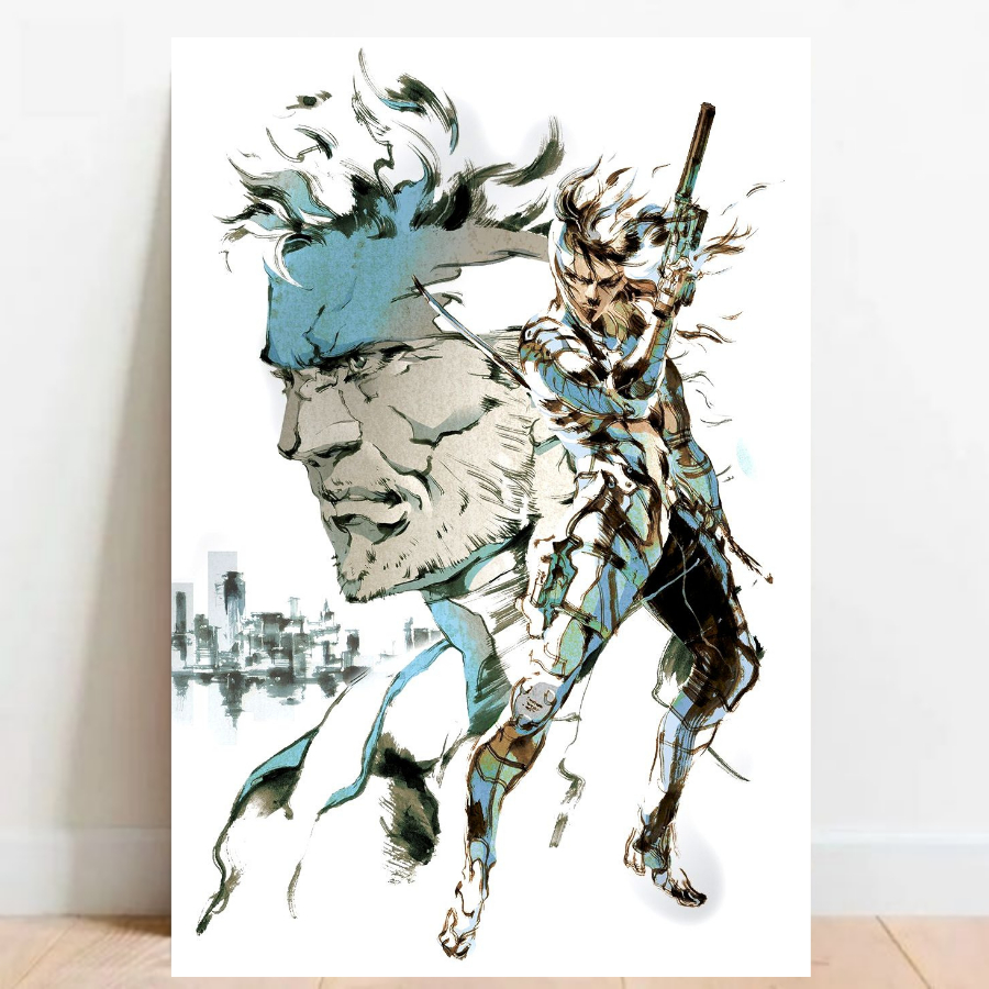 Quadro Gamer Placa decorativa Metal Gear Solid FPS video games sem moldura a2 08