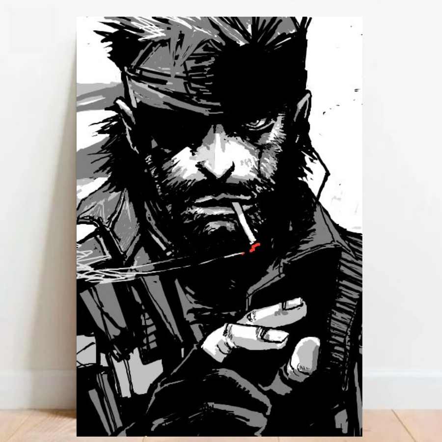 Quadro Gamer Placa decorativa Metal Gear Solid FPS video games sem moldura a2 09