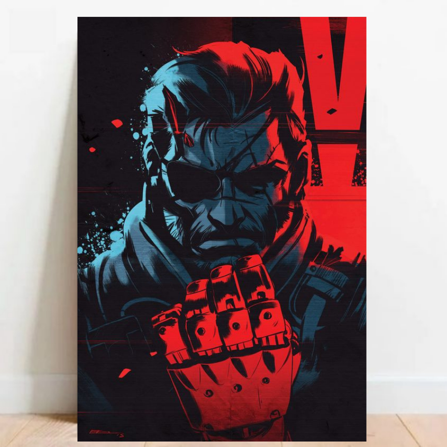 Quadro Gamer Placa decorativa Metal Gear Solid FPS video games sem moldura a2 011