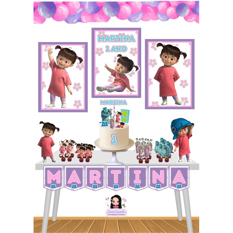 KIT SÓ UM BOLINHO BOO (monstros S.A) PERSONALIZADO - Kit Festa - Mêsversario - Aniversário Infantil